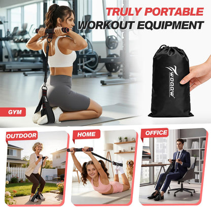 Multifunction Pedal Resistance Band with Handle, Upgraded 3 Tube Adjustable Foot Resistance Bands for Core, Arm, Legs, Body Puller Trainer - Sit Up Exercise Equipment for Women Men