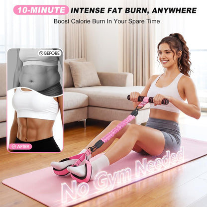 Multifunction Pedal Resistance Band with Handle, Upgraded 3 Tube Adjustable Foot Resistance Bands for Core, Arm, Legs, Body Puller Trainer - Sit Up Exercise Equipment for Women Men