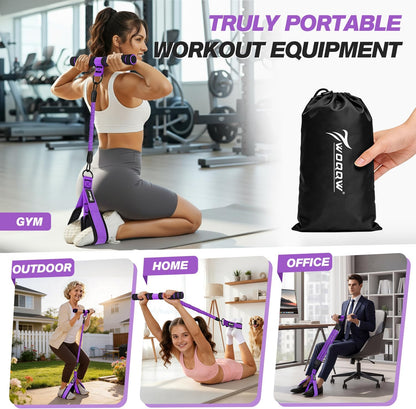 Multifunction Pedal Resistance Band with Handle, Upgraded 3 Tube Adjustable Foot Resistance Bands for Core, Arm, Legs, Body Puller Trainer - Sit Up Exercise Equipment for Women Men
