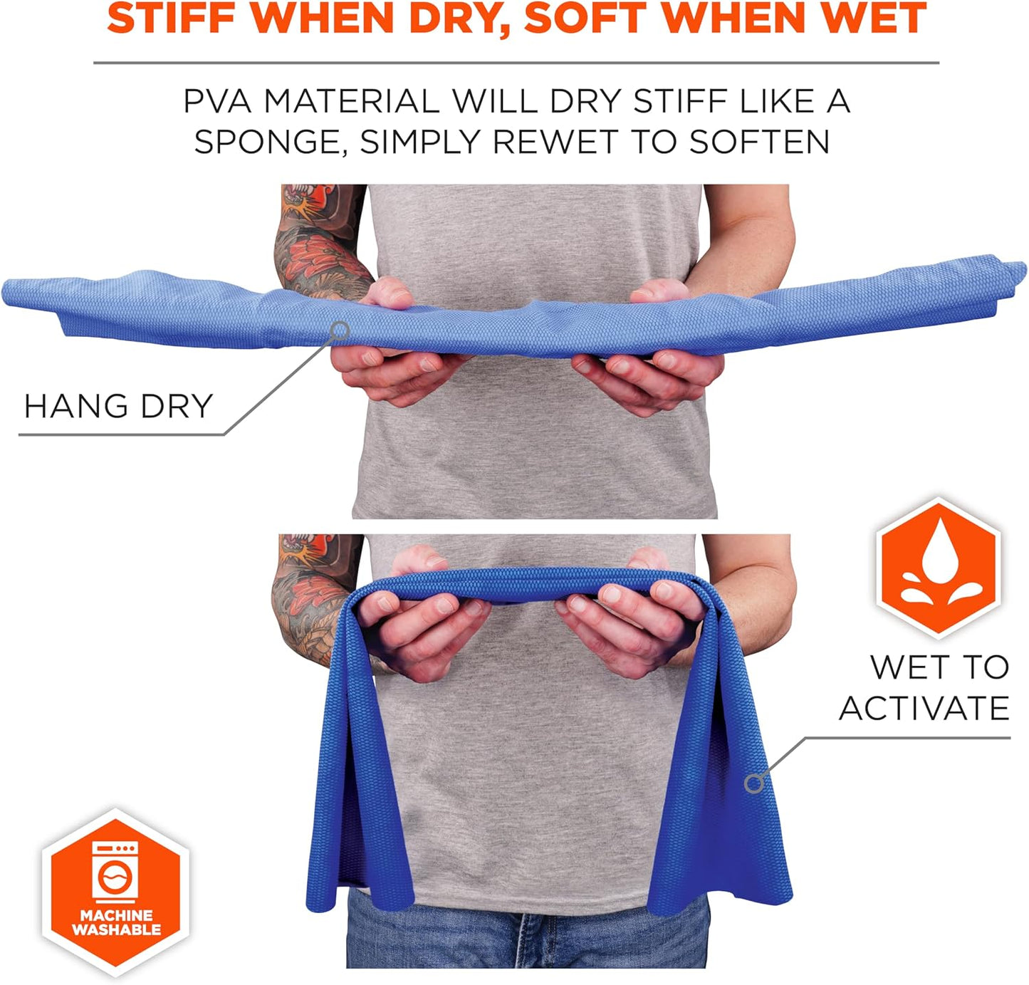 Chill-Its 6602 Evaporative Cooling Towel, Blue 13 inches x 29.5 inches