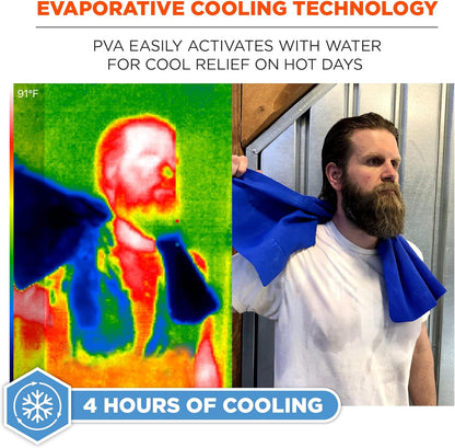 Chill-Its 6602 Evaporative Cooling Towel, Blue 13 inches x 29.5 inches