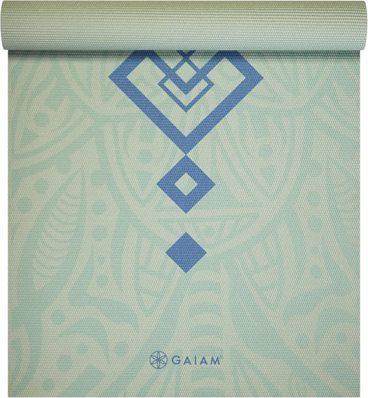 Yoga Mat Classic Print, 4mm Non-Slip Mat | Lightweight 4mm print yoga mat with non-slip grip. Ideal for yoga, Pilates & floor workouts at home or studio.