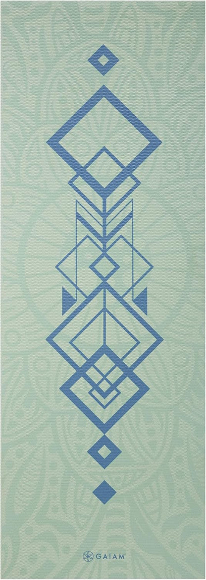 Yoga Mat Classic Print, 4mm Non-Slip Mat | Lightweight 4mm print yoga mat with non-slip grip. Ideal for yoga, Pilates & floor workouts at home or studio.