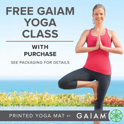 Yoga Mat Classic Print, 4mm Non-Slip Mat | Lightweight 4mm print yoga mat with non-slip grip. Ideal for yoga, Pilates & floor workouts at home or studio.
