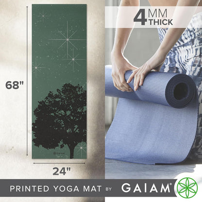 Yoga Mat Classic Print, 4mm Non-Slip Mat | Lightweight 4mm print yoga mat with non-slip grip. Ideal for yoga, Pilates & floor workouts at home or studio.