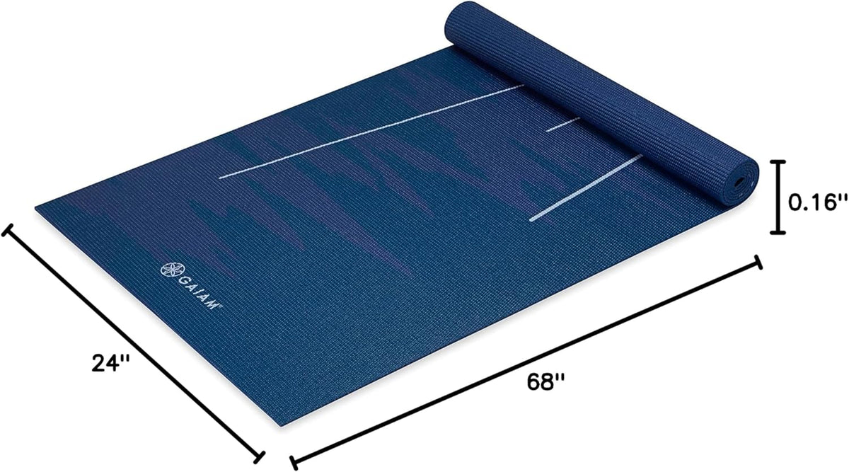 Yoga Mat Classic Print, 4mm Non-Slip Mat | Lightweight 4mm print yoga mat with non-slip grip. Ideal for yoga, Pilates & floor workouts at home or studio.