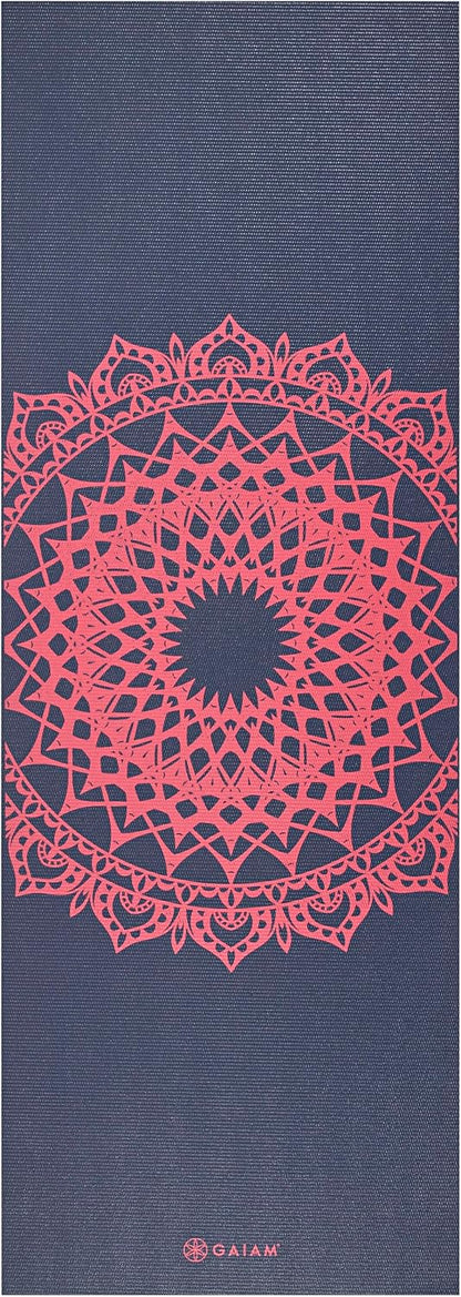 Yoga Mat Classic Print, 4mm Non-Slip Mat | Lightweight 4mm print yoga mat with non-slip grip. Ideal for yoga, Pilates & floor workouts at home or studio.
