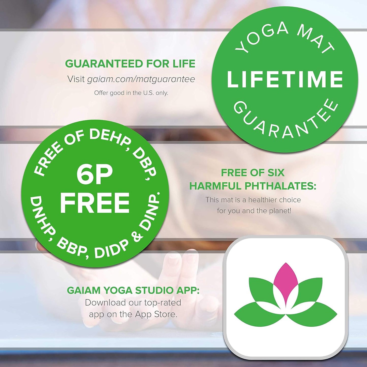 Yoga Mat Classic Print, 4mm Non-Slip Mat | Lightweight 4mm print yoga mat with non-slip grip. Ideal for yoga, Pilates & floor workouts at home or studio.
