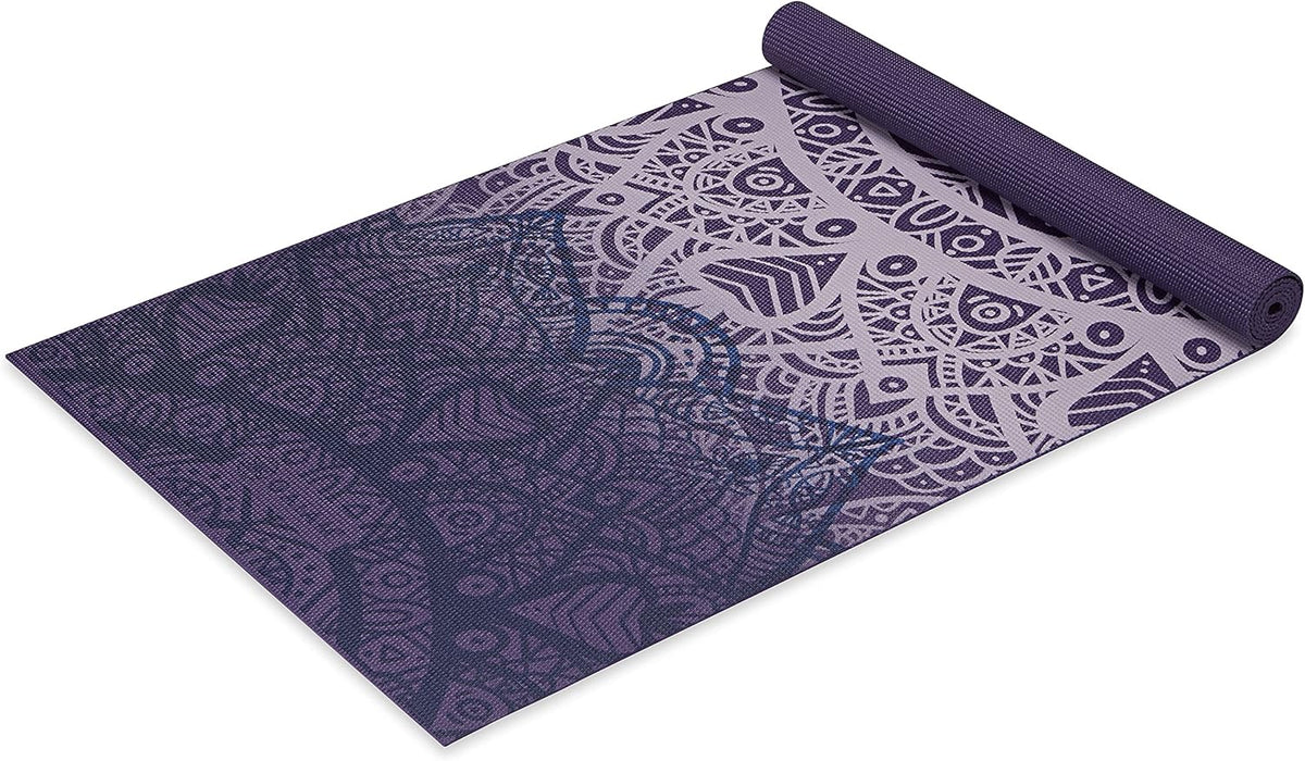 Yoga Mat Classic Print, 4mm Non-Slip Mat | Lightweight 4mm print yoga mat with non-slip grip. Ideal for yoga, Pilates & floor workouts at home or studio.