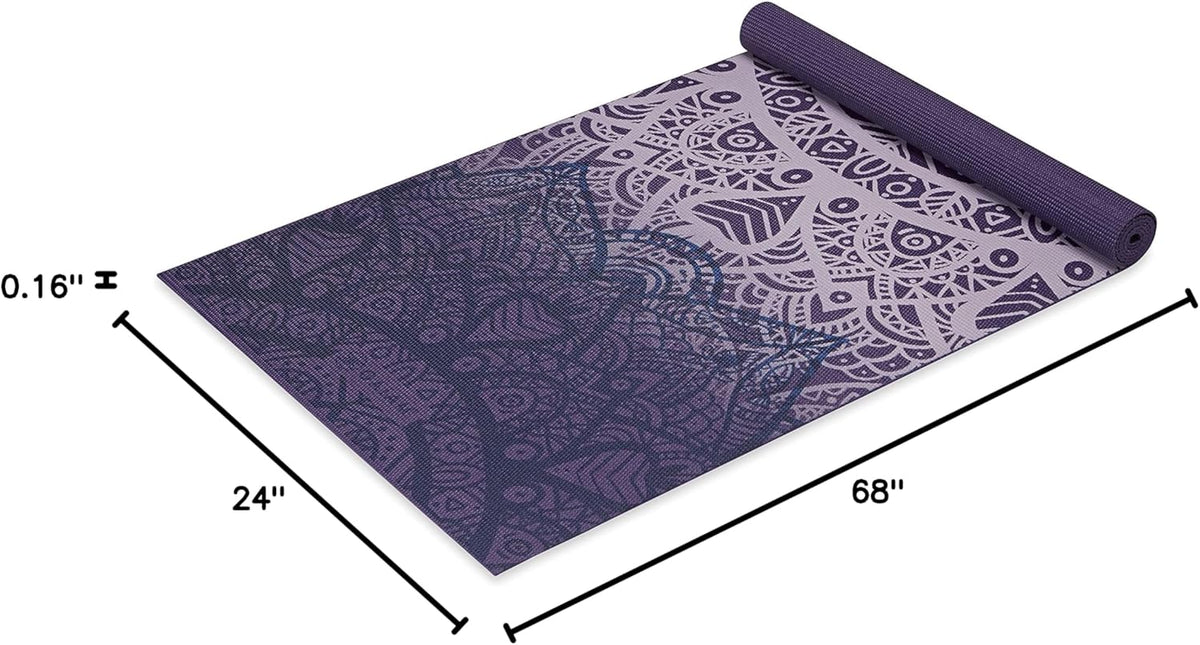 Yoga Mat Classic Print, 4mm Non-Slip Mat | Lightweight 4mm print yoga mat with non-slip grip. Ideal for yoga, Pilates & floor workouts at home or studio.