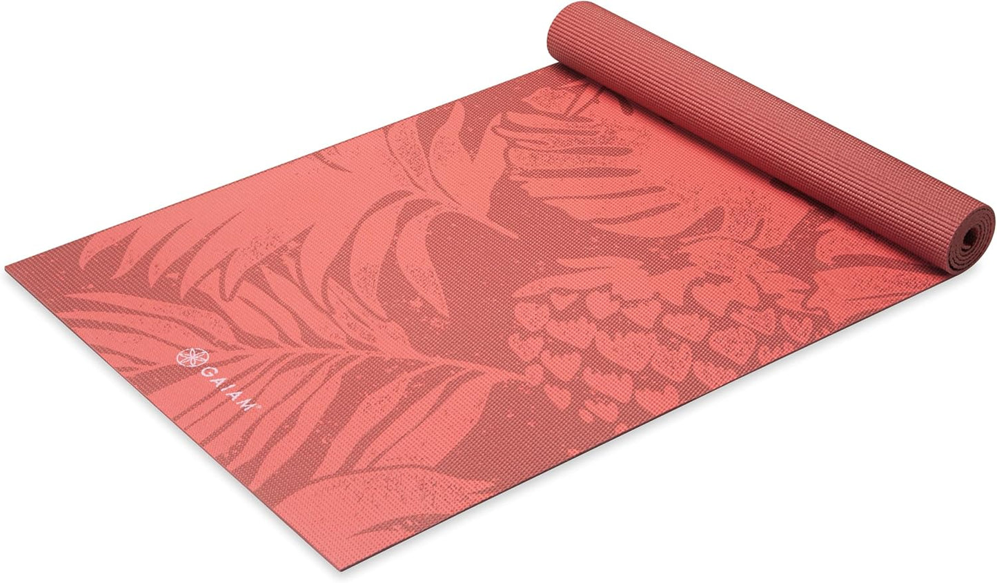 Yoga Mat Classic Print, 4mm Non-Slip Mat | Lightweight 4mm print yoga mat with non-slip grip. Ideal for yoga, Pilates & floor workouts at home or studio.