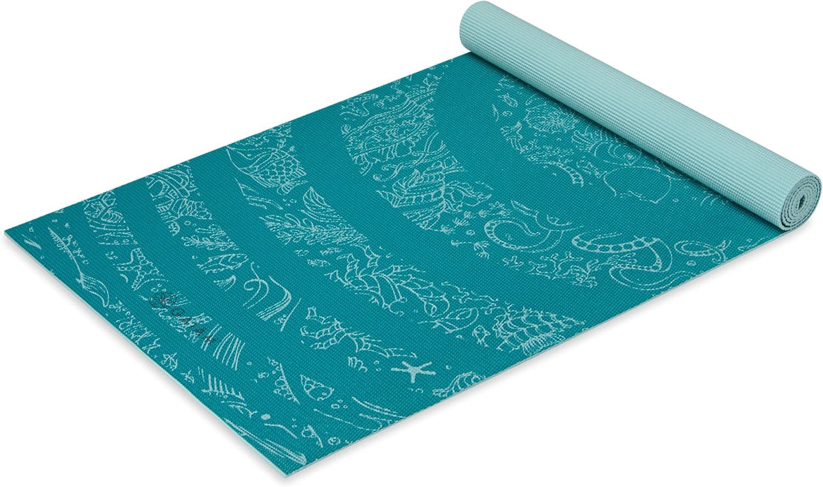 Yoga Mat Classic Print, 4mm Non-Slip Mat | Lightweight 4mm print yoga mat with non-slip grip. Ideal for yoga, Pilates & floor workouts at home or studio.