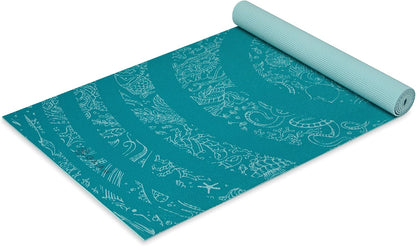Yoga Mat Classic Print, 4mm Non-Slip Mat | Lightweight 4mm print yoga mat with non-slip grip. Ideal for yoga, Pilates & floor workouts at home or studio.