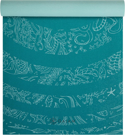 Yoga Mat Classic Print, 4mm Non-Slip Mat | Lightweight 4mm print yoga mat with non-slip grip. Ideal for yoga, Pilates & floor workouts at home or studio.