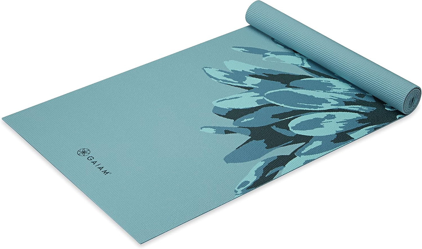 Yoga Mat Classic Print, 4mm Non-Slip Mat | Lightweight 4mm print yoga mat with non-slip grip. Ideal for yoga, Pilates & floor workouts at home or studio.