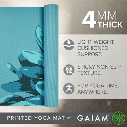 Yoga Mat Classic Print, 4mm Non-Slip Mat | Lightweight 4mm print yoga mat with non-slip grip. Ideal for yoga, Pilates & floor workouts at home or studio.