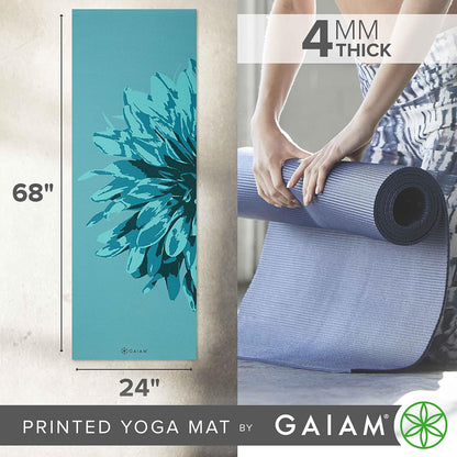 Yoga Mat Classic Print, 4mm Non-Slip Mat | Lightweight 4mm print yoga mat with non-slip grip. Ideal for yoga, Pilates & floor workouts at home or studio.