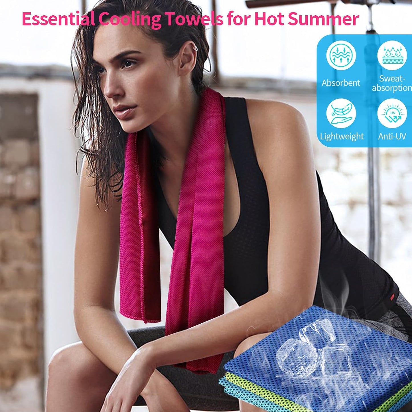 Cooling Towel (40"x12") - for Neck/Face, Ice Towel,Chilly Towel, Cooling Neck Wraps for Hot Weather Instant Chill, Soft Microfiber for Yoga, Gym, Golf, Running,Workout, Outdoor Sports, Hiking