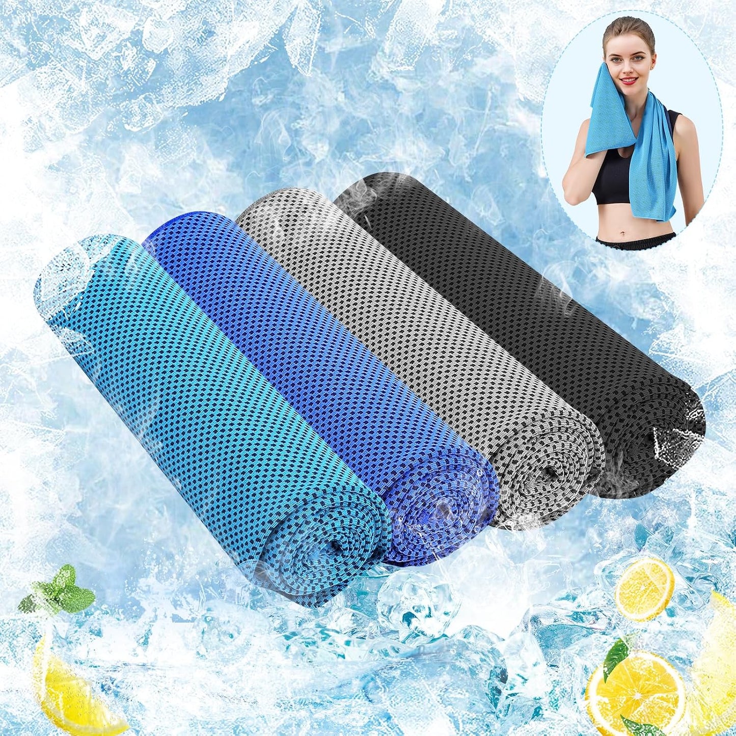 Cooling Towel (40"x12") - for Neck/Face, Ice Towel,Chilly Towel, Cooling Neck Wraps for Hot Weather Instant Chill, Soft Microfiber for Yoga, Gym, Golf, Running,Workout, Outdoor Sports, Hiking