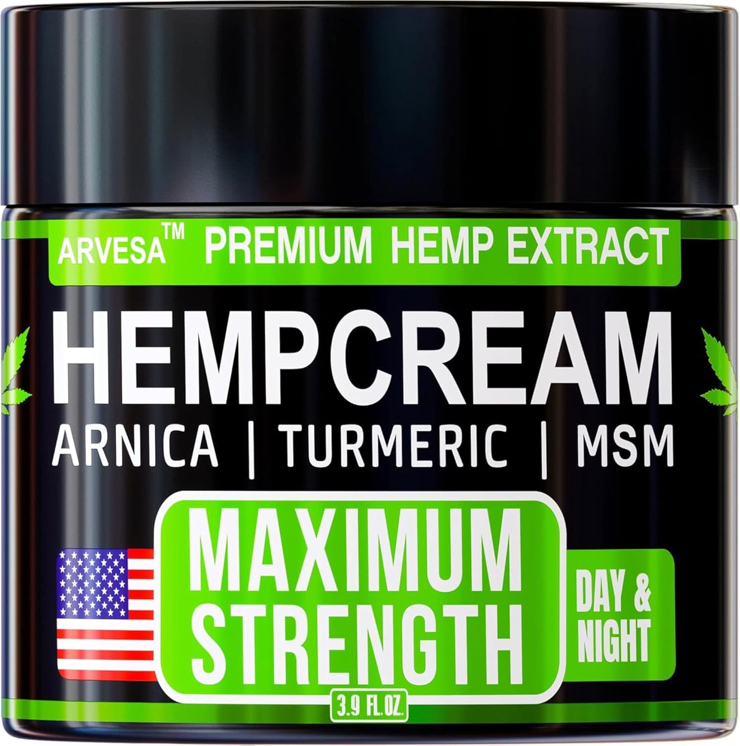 Hemp Cream Maximum Strength with Arnica, MSM, Glucosamine, Turmeric