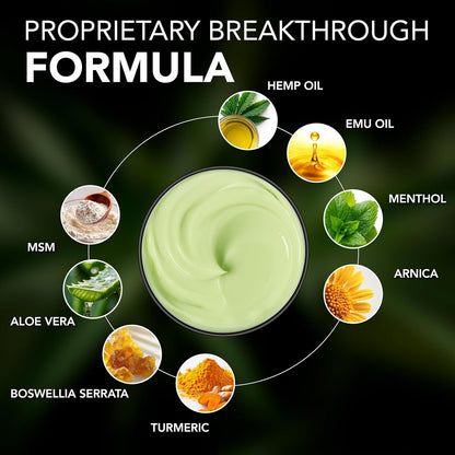 Hemp Cream Maximum Strength with Arnica, MSM, Glucosamine, Turmeric