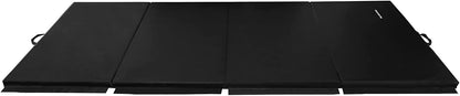 BalanceFrom 10x4 Feet 4-Panel Folding Gymnastics Mat – 2-Inch Thick Pad with Vinyl Surface and Carrying Handles for Tumbling, Yoga, Pilates, Home Workouts, and Martial Arts