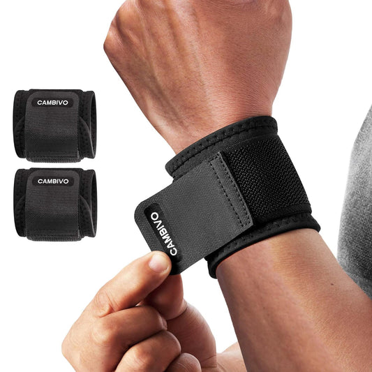 2 Pack Wrist Brace for Carpal Tunnel with wraps, Black | Wrist Support, Adjustable Wrist Wraps for Weightlifting, Tendonitis, Pain Relief, Sleeping, Night, Gym, Neoprene, Both Hands