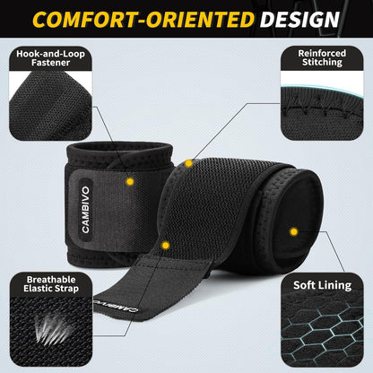 2 Pack Wrist Brace for Carpal Tunnel with wraps, Black | Wrist Support, Adjustable Wrist Wraps for Weightlifting, Tendonitis, Pain Relief, Sleeping, Night, Gym, Neoprene, Both Hands
