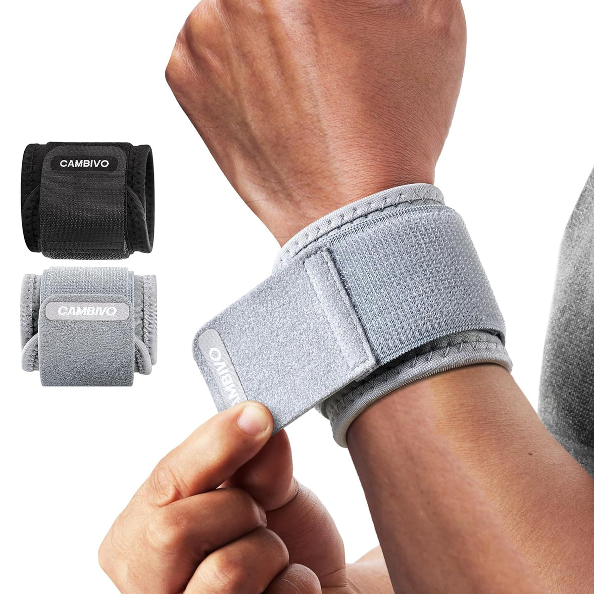 2 Pack Wrist Brace for Carpal Tunnel with wraps, Black | Wrist Support, Adjustable Wrist Wraps for Weightlifting, Tendonitis, Pain Relief, Sleeping, Night, Gym, Neoprene, Both Hands