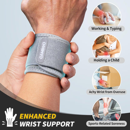 2 Pack Wrist Brace for Carpal Tunnel with wraps, Black | Wrist Support, Adjustable Wrist Wraps for Weightlifting, Tendonitis, Pain Relief, Sleeping, Night, Gym, Neoprene, Both Hands