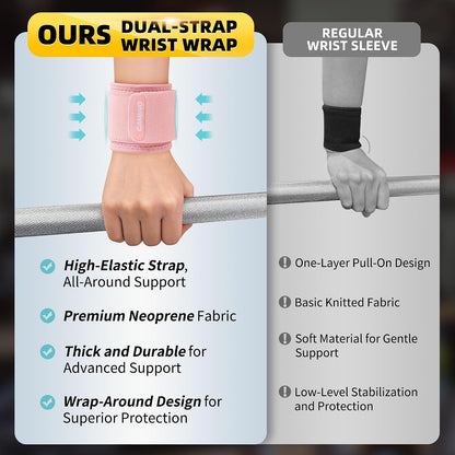 2 Pack Wrist Brace for Carpal Tunnel with wraps, Black | Wrist Support, Adjustable Wrist Wraps for Weightlifting, Tendonitis, Pain Relief, Sleeping, Night, Gym, Neoprene, Both Hands