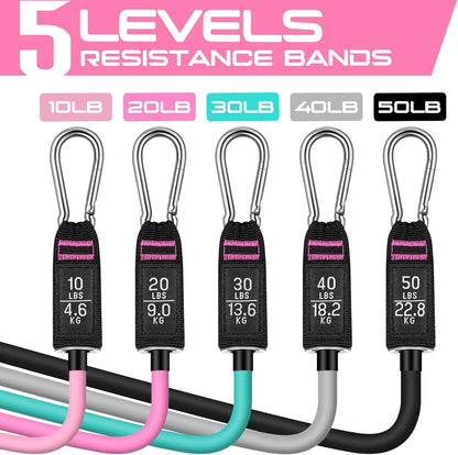 RENRANRING Resistance Bands for Working Out, 150LBS Exercise Bands, Workout Bands, Resistance Bands Set with Handles for Men Women, Legs Ankle Straps