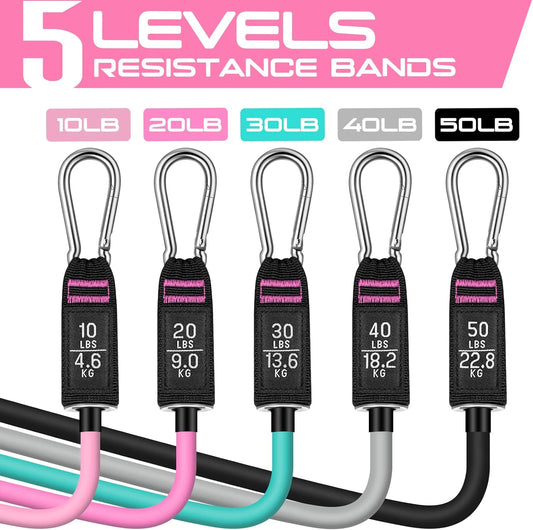 RENRANRING Resistance Bands for Working Out, 150LBS Exercise Bands, Workout Bands, Resistance Bands Set with Handles for Men Women, Legs Ankle Straps