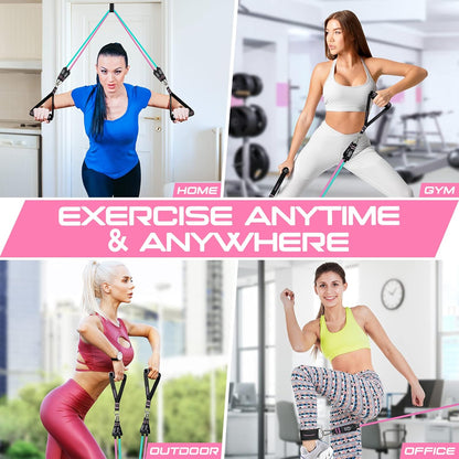 RENRANRING Resistance Bands for Working Out, 150LBS Exercise Bands, Workout Bands, Resistance Bands Set with Handles for Men Women, Legs Ankle Straps