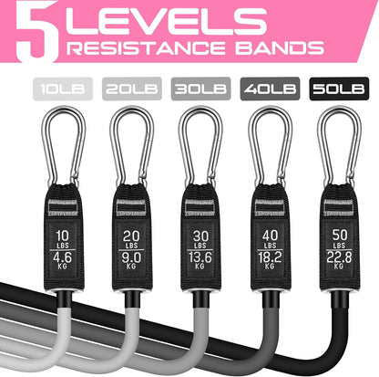 RENRANRING Resistance Bands for Working Out, 150LBS Exercise Bands, Workout Bands, Resistance Bands Set with Handles for Men Women, Legs Ankle Straps