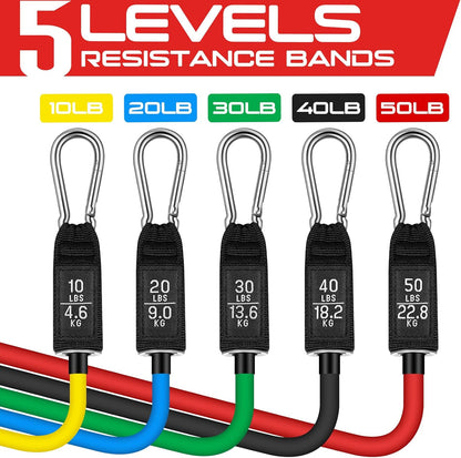 RENRANRING Resistance Bands for Working Out, 150LBS Exercise Bands, Workout Bands, Resistance Bands Set with Handles for Men Women, Legs Ankle Straps