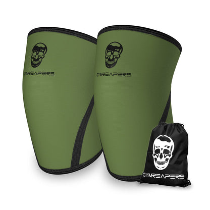 Knee Sleeves (1 Pair) with Gym Bag - IPF Approved - Support Compression Brace for Squats, Fitness, Weightlifting, Cross Training, Powerlifting - 7MM Neoprene Sleeves - For Men & Women (Black/Black, Large)