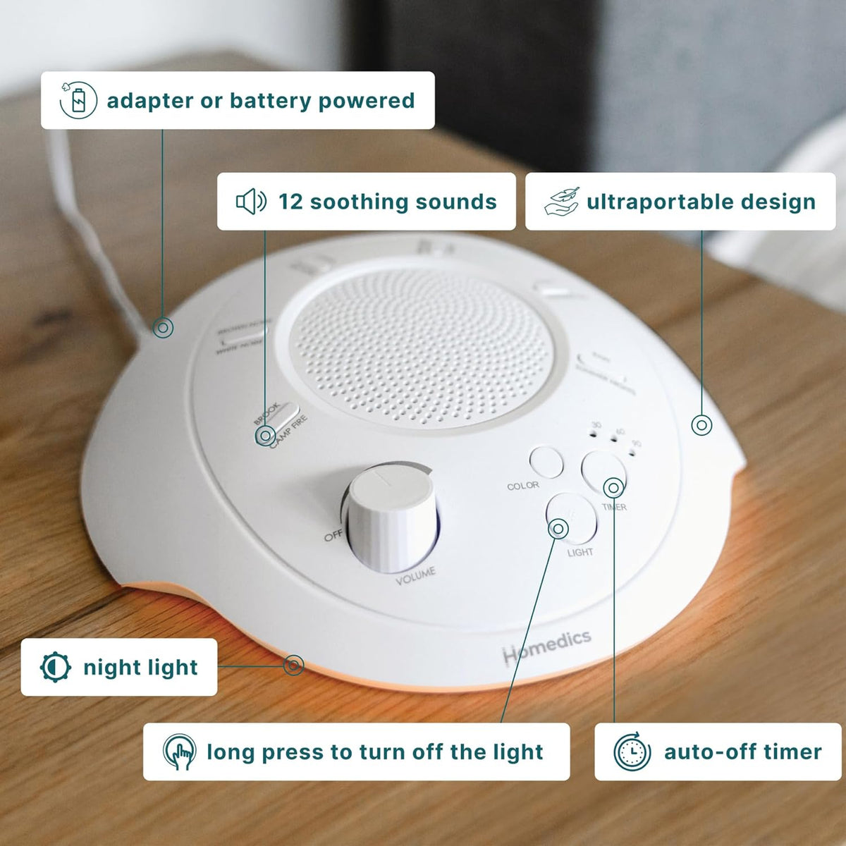 SoundSleep White Noise Sound Machine, Silver