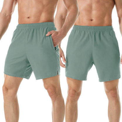 Men's 7" Athletic Running Shorts Lightweight Quick Dry Gym Workout Shorts with Zipper Pockets
