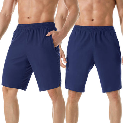 Men's 7" Athletic Running Shorts Lightweight Quick Dry Gym Workout Shorts with Zipper Pockets