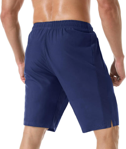 Men's 7" Athletic Running Shorts Lightweight Quick Dry Gym Workout Shorts with Zipper Pockets