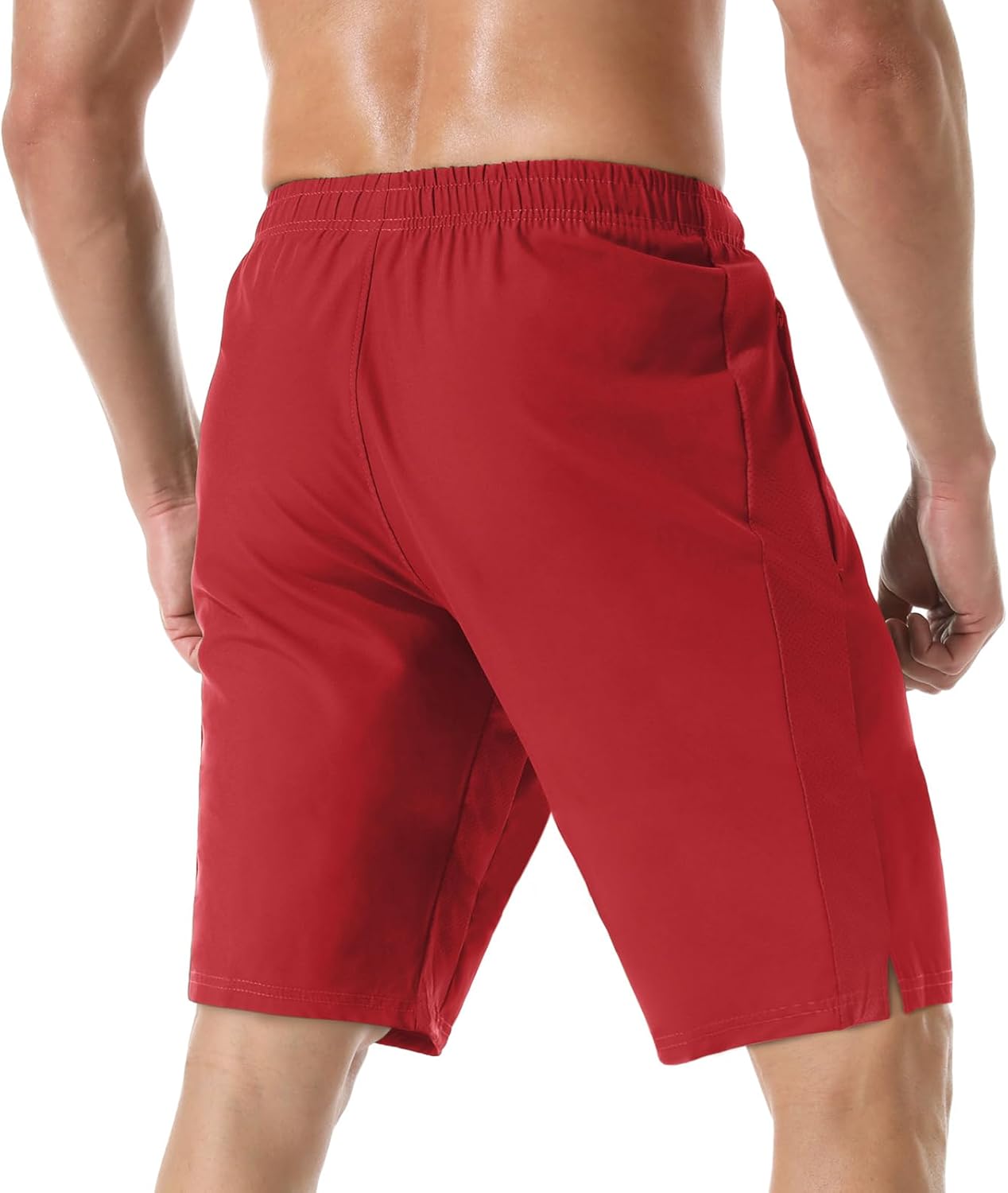 Men's 7" Athletic Running Shorts Lightweight Quick Dry Gym Workout Shorts with Zipper Pockets