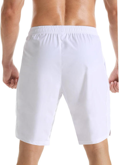 Men's 7" Athletic Running Shorts Lightweight Quick Dry Gym Workout Shorts with Zipper Pockets