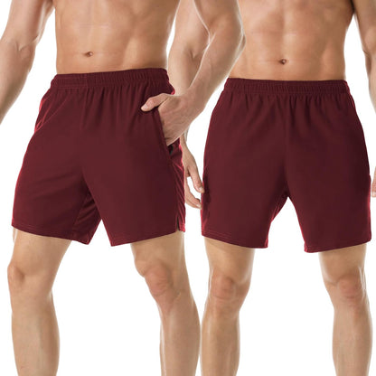 Men's 7" Athletic Running Shorts Lightweight Quick Dry Gym Workout Shorts with Zipper Pockets