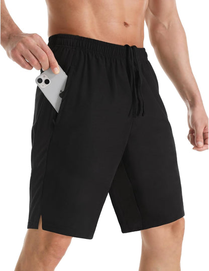 Men's 7" Athletic Running Shorts Lightweight Quick Dry Gym Workout Shorts with Zipper Pockets