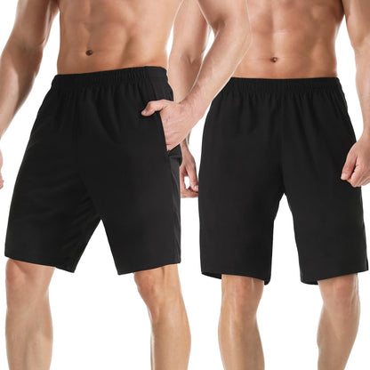 Men's 7" Athletic Running Shorts Lightweight Quick Dry Gym Workout Shorts with Zipper Pockets