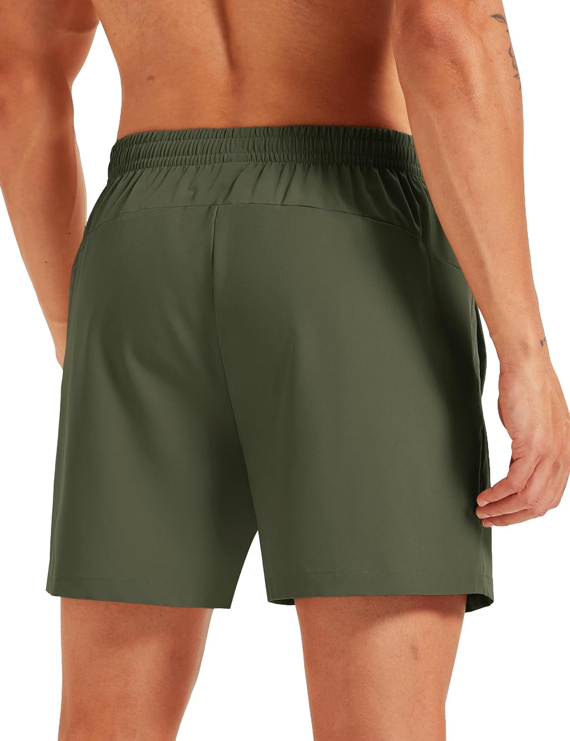 Men's Athletic Shorts 5" Quick Dry Lightweight Linerless Gym Workout Hiking Shorts with Zipper Pockets