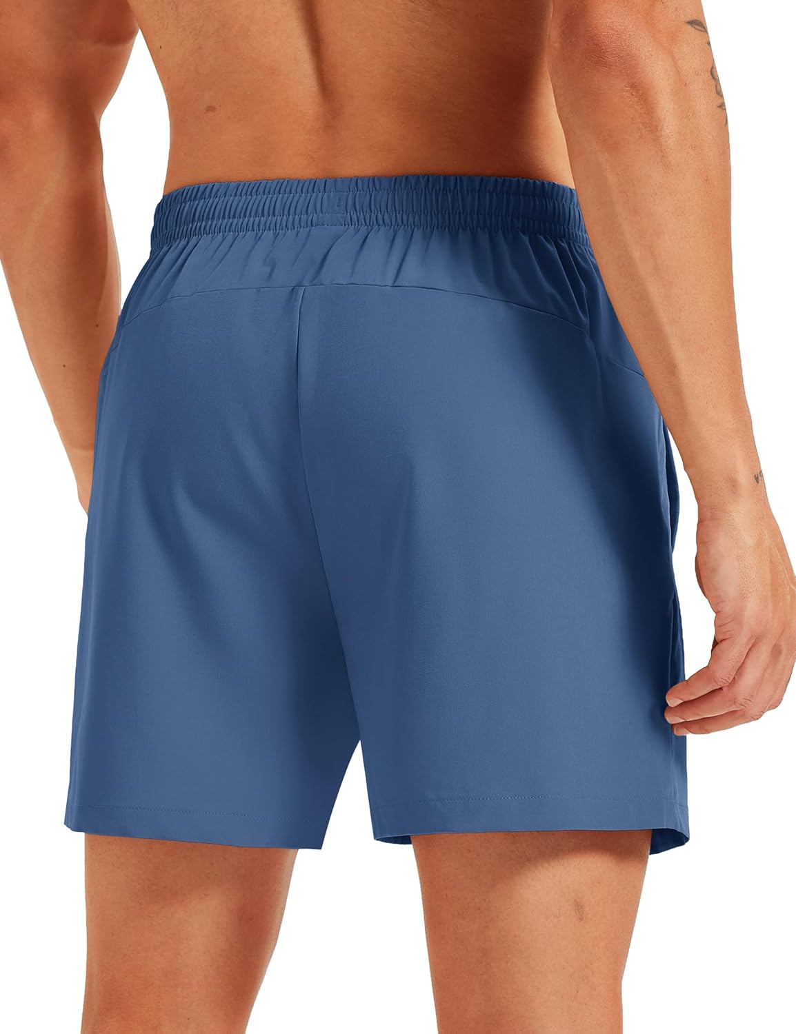 Men's Athletic Shorts 5" Quick Dry Lightweight Linerless Gym Workout Hiking Shorts with Zipper Pockets
