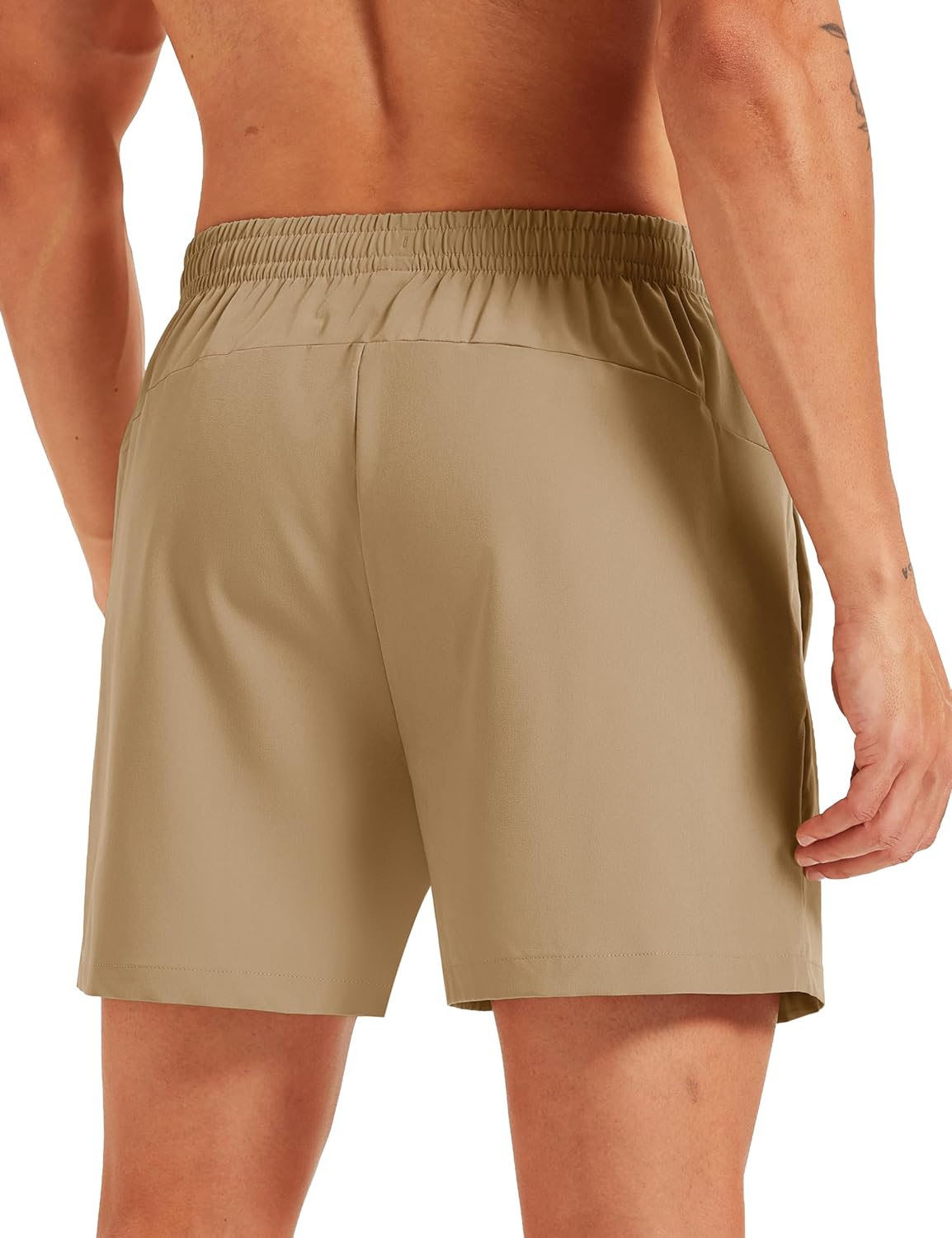Men's Athletic Shorts 5" Quick Dry Lightweight Linerless Gym Workout Hiking Shorts with Zipper Pockets