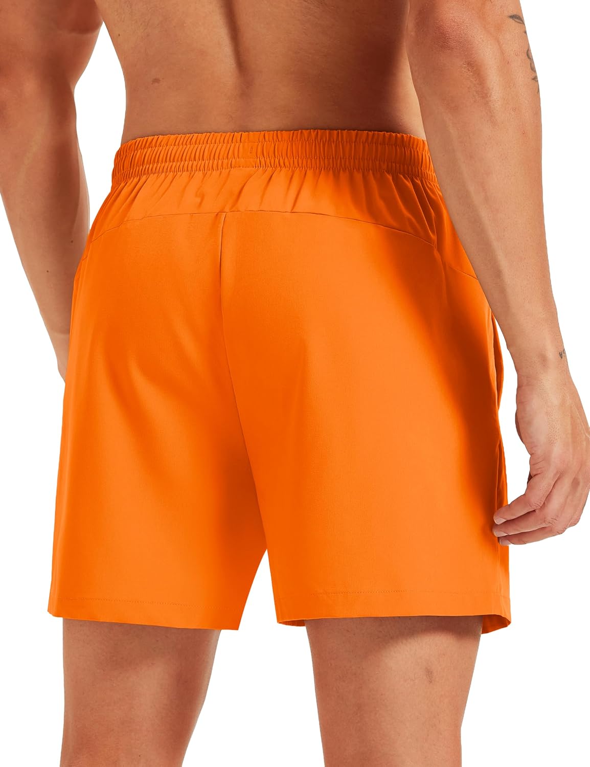 Men's Athletic Shorts 5" Quick Dry Lightweight Linerless Gym Workout Hiking Shorts with Zipper Pockets